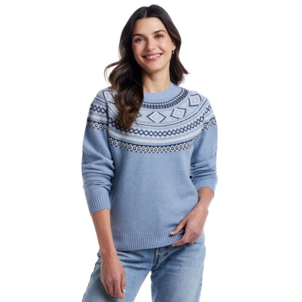 WEATHERPROOF VINTAGE Blue Fair Isle Sz XXL Soft Stretchy Comfy Cozy Sweater NEW